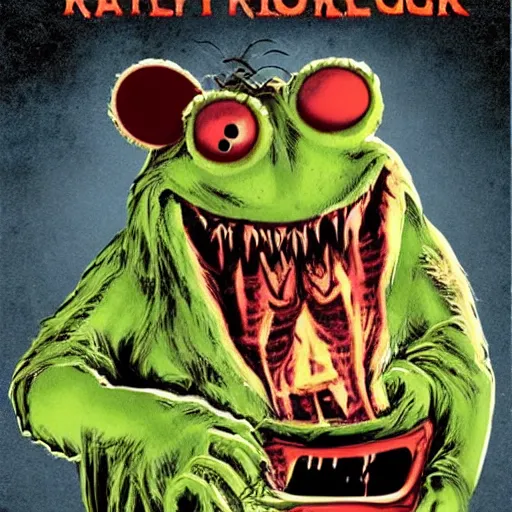 Prompt: b - grade horror film budget production a very strange creature rat fink