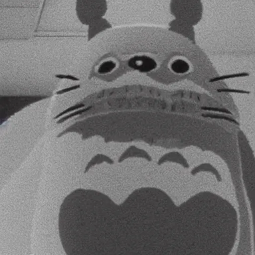 Prompt: cctv footage of totoro