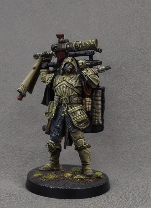 Image similar to 8 0 mm resin detailed miniature of a warhammer 4 0 k viking sniper, product introduction photos, 4 k, full body,