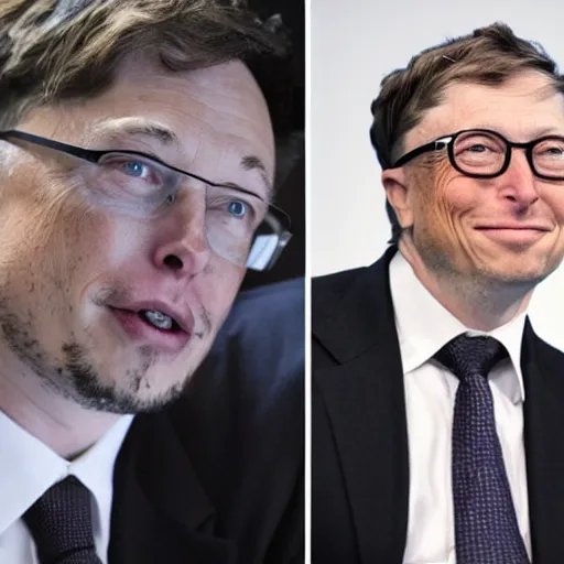 Image similar to elon musk as bill gates, cinematic