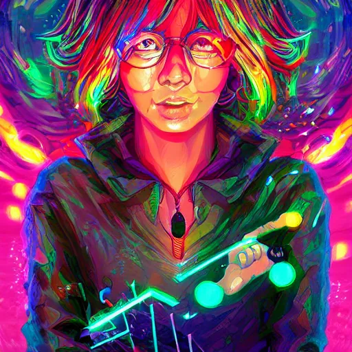 Image similar to skill magic geek inside matrix deepdream radiating a glowing aura stuff loot legends stylized digital illustration video game icon artstation lois van baarle, ilya kuvshinov, rossdraws,