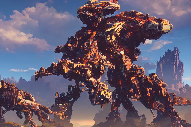 Image similar to slitherfang machine mecha animal beast robot of horizon forbidden west horizon zero dawn bioluminiscence global illumination ray tracing hdr fanart arstation by sung choi and eric pfeiffer and gabriel garza and casper konefal