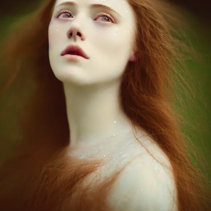 Prompt: Kodak Portra 400, 8K,ARTSTATION, Caroline Gariba, soft light, volumetric lighting, highly detailed, britt marling style 3/4 , extreme Close-up portrait photography of a beautiful woman how pre-Raphaelites,inspired by Ophelia paint, the face emerges from water of Pamukkale, hair are intricate with highly detailed realistic beautiful flowers , Realistic, Refined, Highly Detailed, interstellar outdoor soft pastel lighting colors scheme, outdoor fine art photography, Hyper realistic, photo realistic