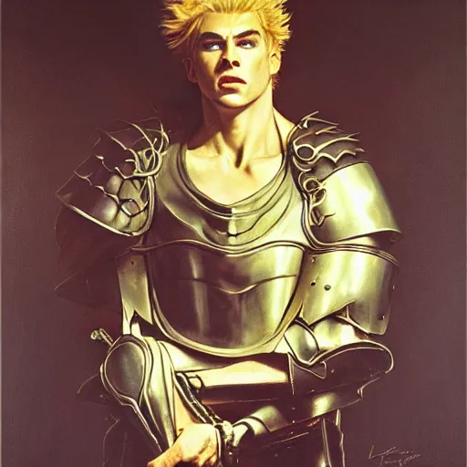 Abstract oil painting of dio brando