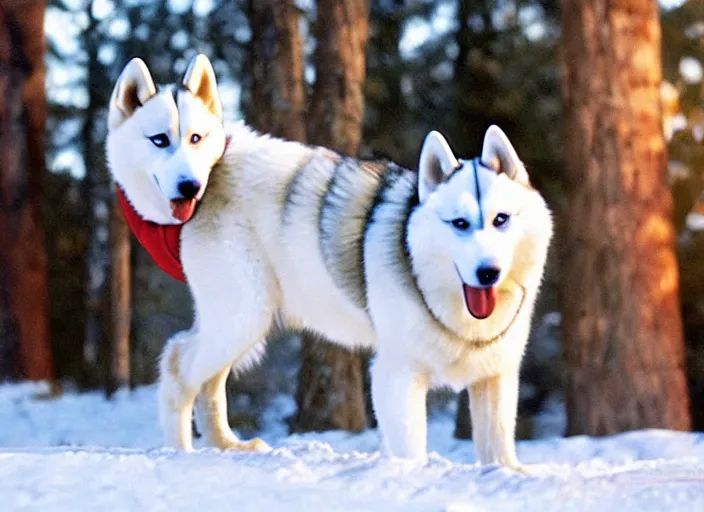 Prompt: film still of an anthropomorphic white vested husky!!!!!! in a white vest wearing a white vest!!!!! in the new kids movie, 8 k