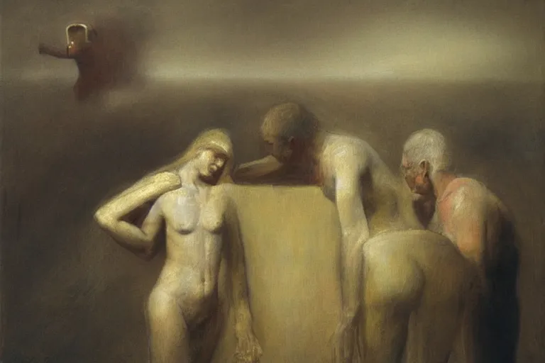 Image similar to odd nerdrum painting,