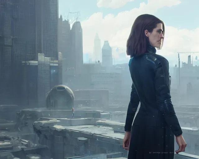 Image similar to highly detailed portrait of allison williams as an android, in detroit : become human, stephen bliss, unreal engine, fantasy art by greg rutkowski, loish, rhads, ferdinand knab, makoto shinkai and lois van baarle, ilya kuvshinov, rossdraws, tom bagshaw, global illumination, radiant light, detailed and intricate environment