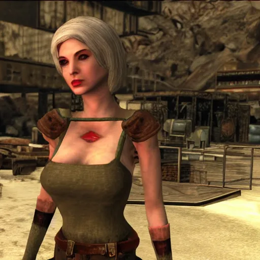 Image similar to Amouranth in UE5 Fallout New Vegas Mod, high detail, award winning