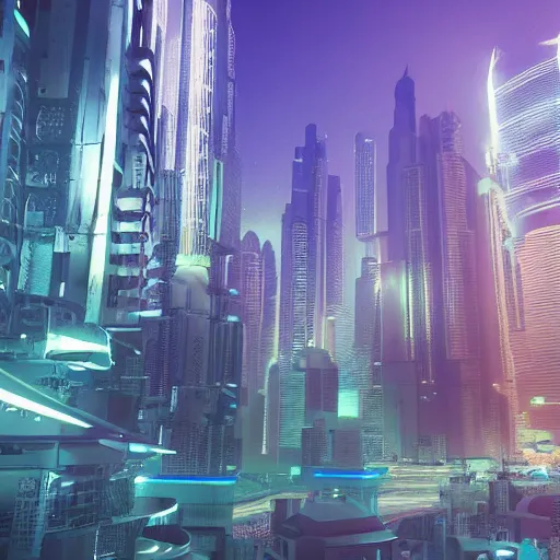 Prompt: photo of Dubai as a cyber punk city, 8k, Ultra Realistic