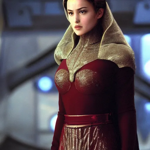 Prompt: monica bellucci as padme amidala in star wars attack of the clones