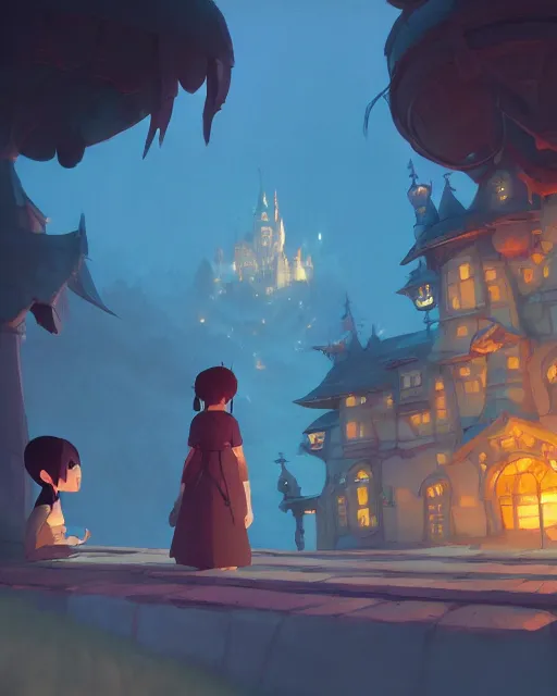 Image similar to fantasy castle, cory loftis, james gilleard, atey ghailan, makoto shinkai, goro fujita, studio ghibli, rim light, exquisite lighting, clear focus, very coherent, plain background, soft painting