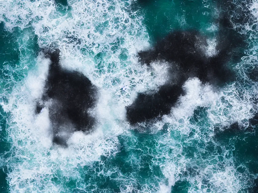 Prompt: photo of a giant face coming out from the ocean, ultra realistic, detailed, artstationHQ, artstationHD, 4k, 8k, aerial view