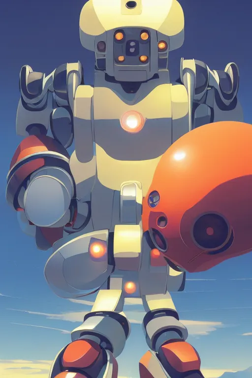 Image similar to metabots medabots medarotto medarot robot minimalist comics, behance hd by jesper ejsing, by rhads, makoto shinkai and lois van baarle, ilya kuvshinov, rossdraws global illumination ray tracing hdr radiating a glowing aura