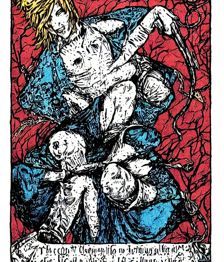 Image similar to the fool tarot card in the style of becky cloonan