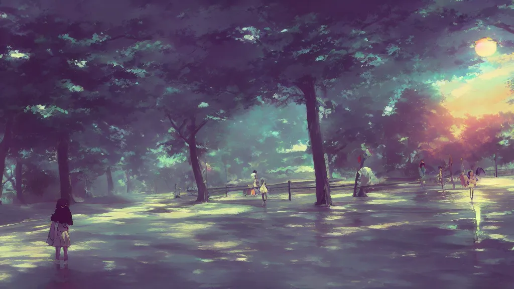 Prompt: a painting in the style of makoto shinkai.