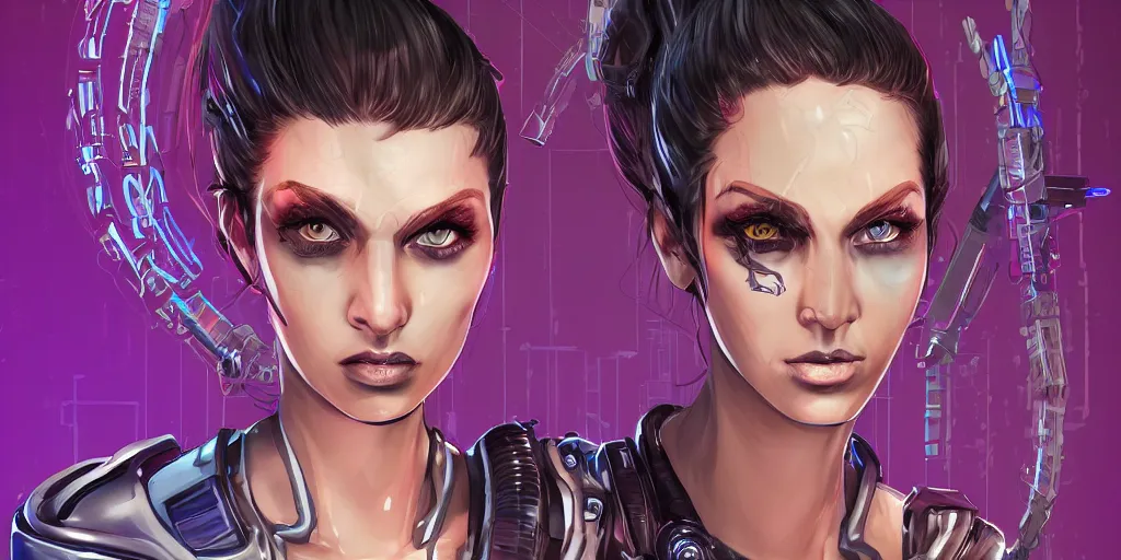 Image similar to detailed cyberpunk style character portrait of a beautiful woman