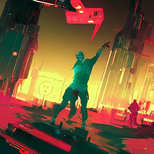 Image similar to jaime and brienne fighting side by side, two warriors against a horde of neon zombies, cyberpunk art by james gilleard, cgsociety, retrofuturism, synthwave, retrowave, outrun