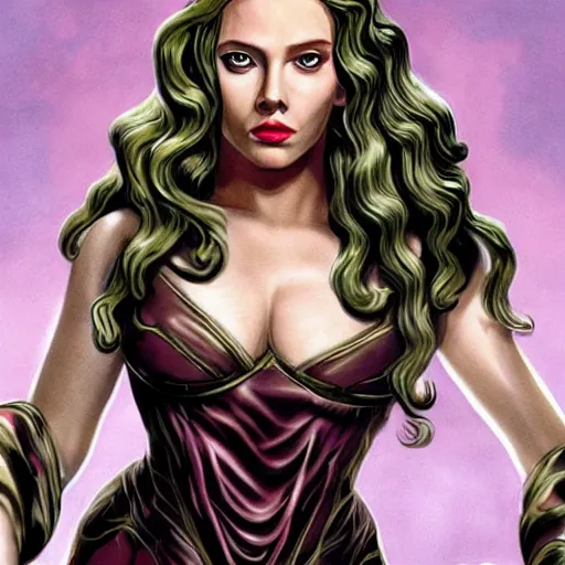 Prompt: medusa as scarlett johanson