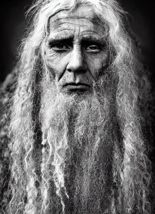 Image similar to Award winning Editorial photo of a medieval Native Liechtensteiners with incredible hair and beautiful hyper-detailed eyes wearing traditional garb by Lee Jeffries, 85mm ND 5, perfect lighting, gelatin silver process