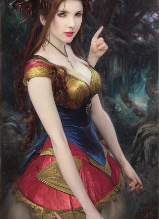 Image similar to Amouranth as an evil princess by Frederick Edwin Church, rule of thirds, seductive look, beautiful, in intergalactic Japan