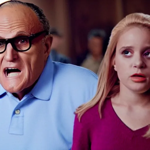 Image similar to film still of rudy giuliani in the new mean girls movie, 4 k