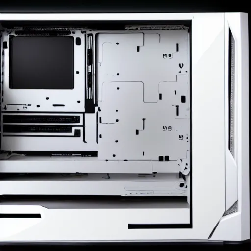 Image similar to white pc case black line art