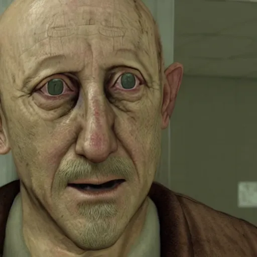 Image similar to mike ehrmantraut in silent hill