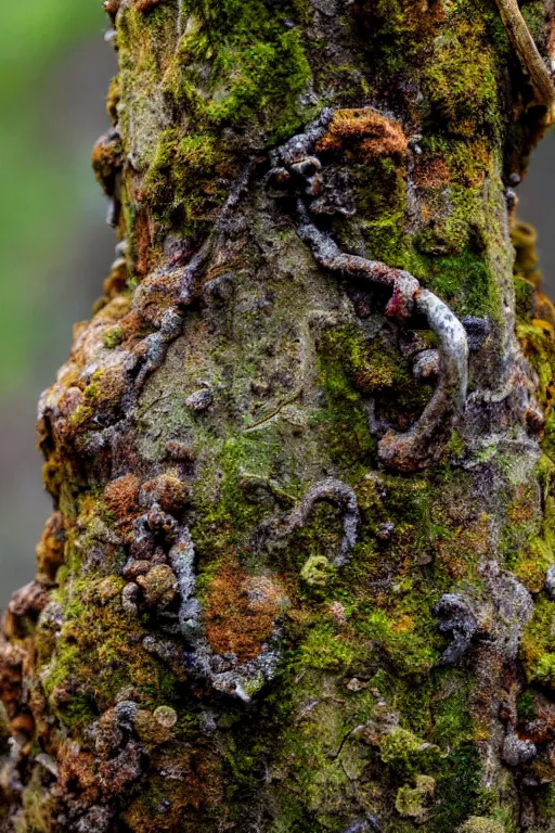 Image similar to a portrait of a rusty sword protruding from a rock, rust and corrosion, moss and vegetation, ancient forest, excalibur, close - up, intricate details, intricately detailed textures, warm lighting, vivid colors, smoke and mist, hyper realistic octane render, volumetric shading, depth of field, raytracing, 8 k,