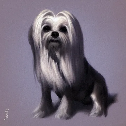 Image similar to a maltese terrier, concept art by yulia zhuchkova, lord raven art print,