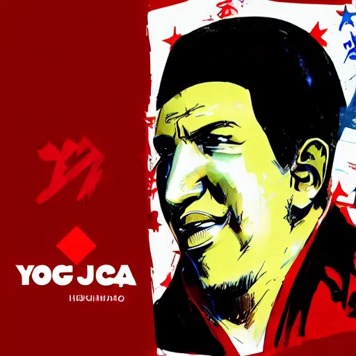 Image similar to hugo chavez in the style of yoji shinkawa, 4k