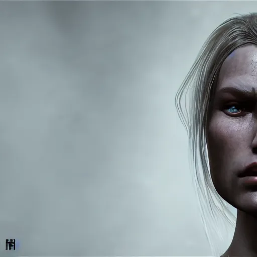 Image similar to hyperrealistic photograph portrait of a woman warrior face, unreal engine, uncanny valley, rendered in arnold, artstation