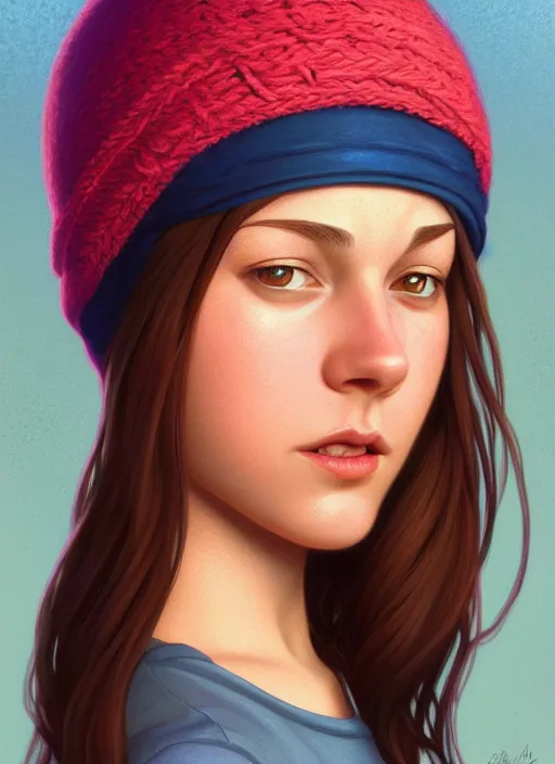 Prompt: portrait of meg griffin wearing a beanie, highly detailed, ray tracing, digital painting, artstation, concept art, smooth, sharp focus, illustration, art by artgerm and greg rutkowski and alphonse mucha, 8 k