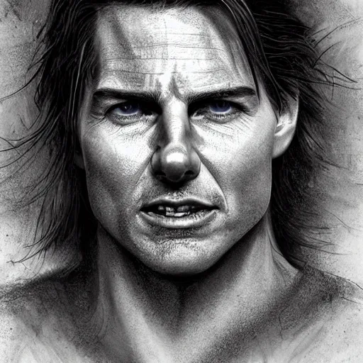 a portrait drawing of Tom Cruise drawn by Robert | Stable Diffusion |  OpenArt