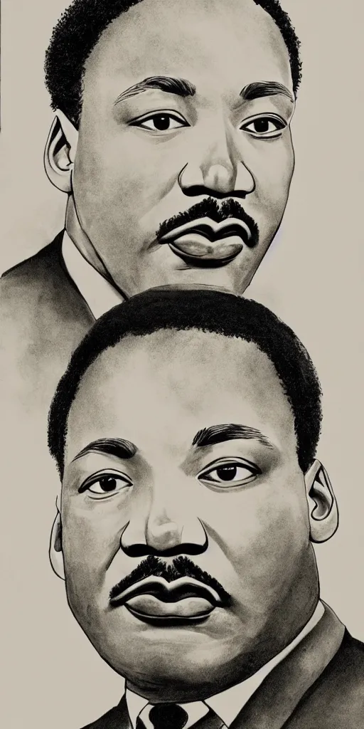 Image similar to Martin Luther king, portrait by David friedric