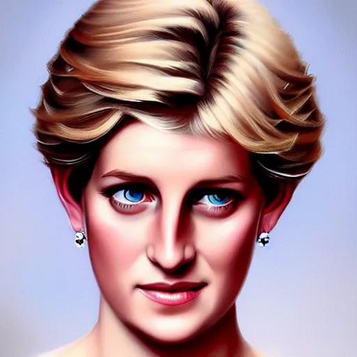 Prompt: portrait of Princess Diana, dreamy and ethereal, expressive pose, peaceful expression, elegant, highly detailed, digital painting, artstation, concept art, smooth, ephemeral, by caravaggio