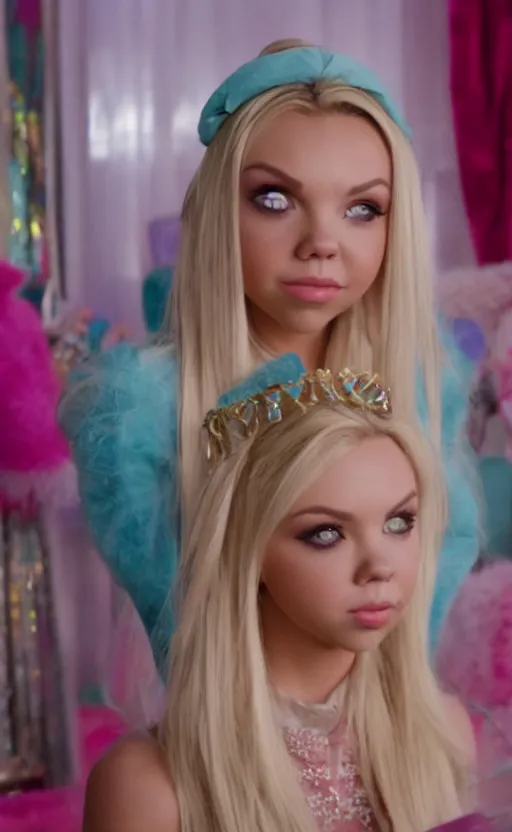 Prompt: jordyn jones as jeannie in i dream of jeannie, 8 k movie still