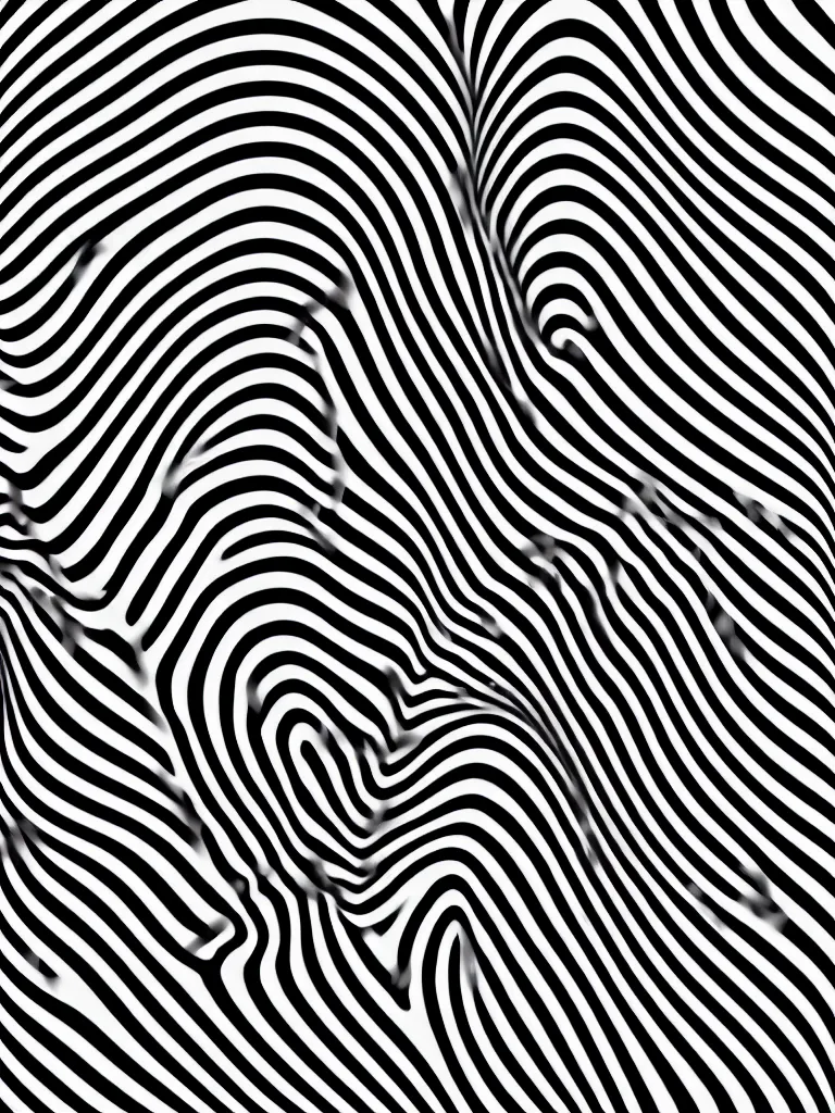 Image similar to a beautiful female face emerging from illusory motion dazzle camouflage perlin noise optical illusion