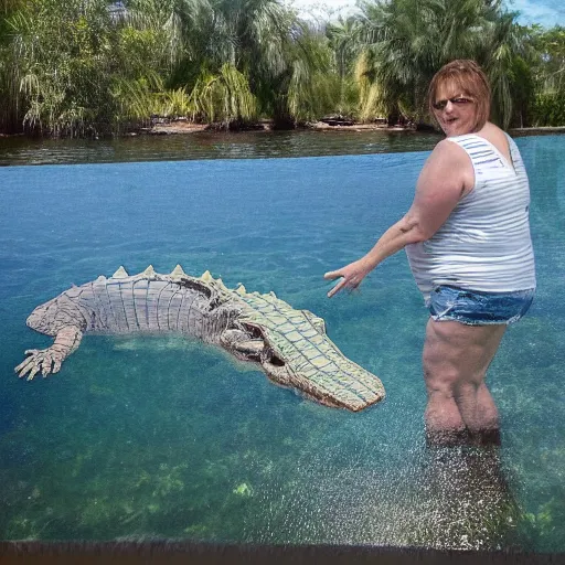 Prompt: a transparent, aluminum, alligator in the water with Skylar