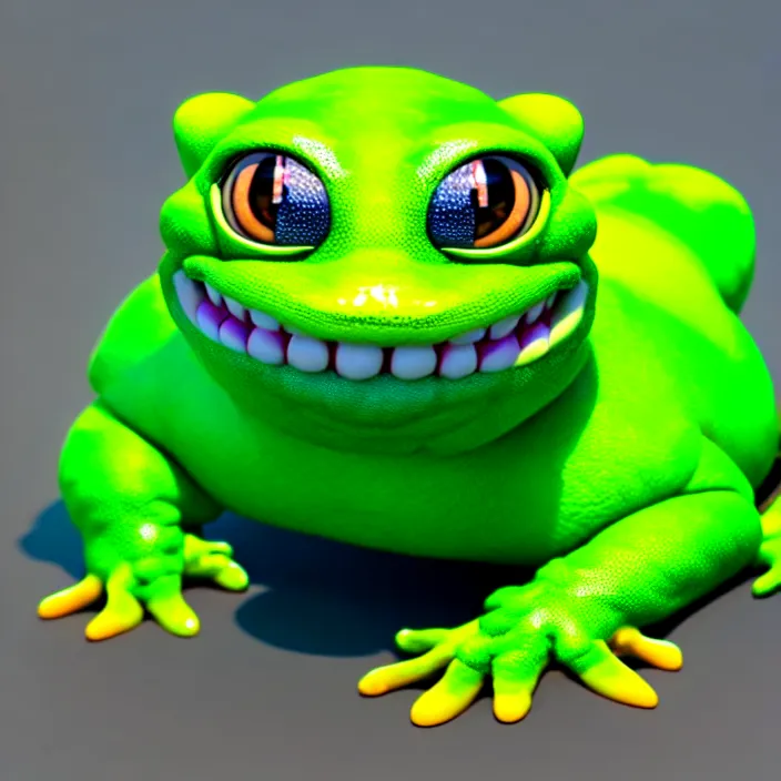 Prompt: a fat anthropomorphic male green gecko fursona with big eyes waddling across vrchat, cute, 3 d, octane render, furry