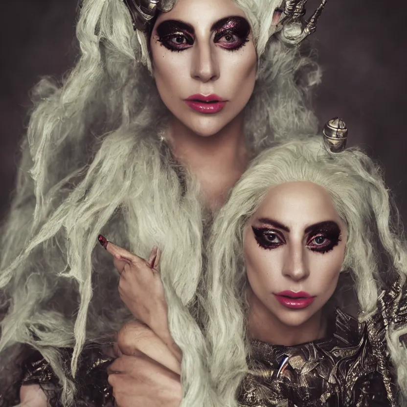 Prompt: portrait of lady gaga as an elf sorceress, ultra realistic, highly detailed, canon 3 5 mm photography