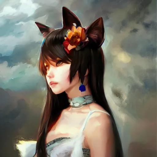 Prompt: alchemyst girl with cat ears, by WLOP, by Artgerm, by Michael Garmash, by Rob Rey, digital art, trending on artstation, beautiful lightning, atmospheric