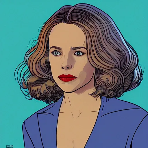 Prompt: rachel mcadams retro minimalist portrait by jean giraud, moebius starwatcher comic, 8 k