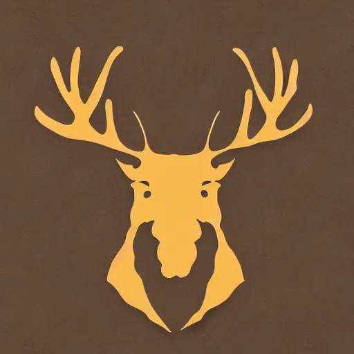 Image similar to a moose with maple leaf antlers logo, fall colors, logo