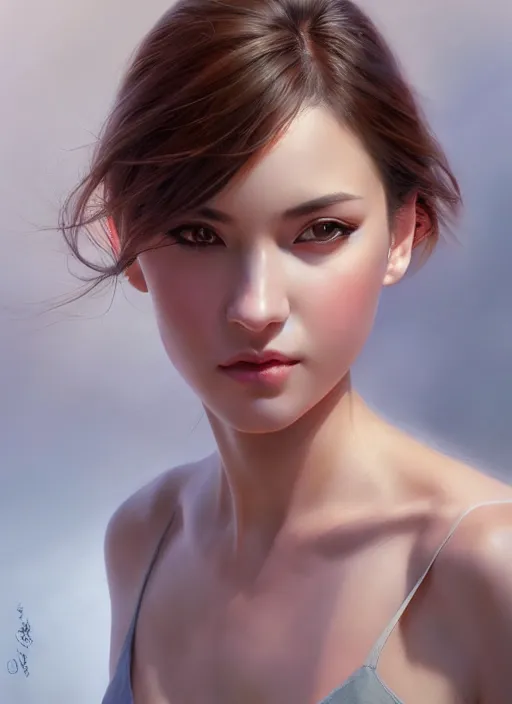 Image similar to photo of a gorgeous young woman in the style of stefan kostic, realistic, sharp focus, 8 k high definition, insanely detailed, intricate, elegant, art by stanley lau and artgerm