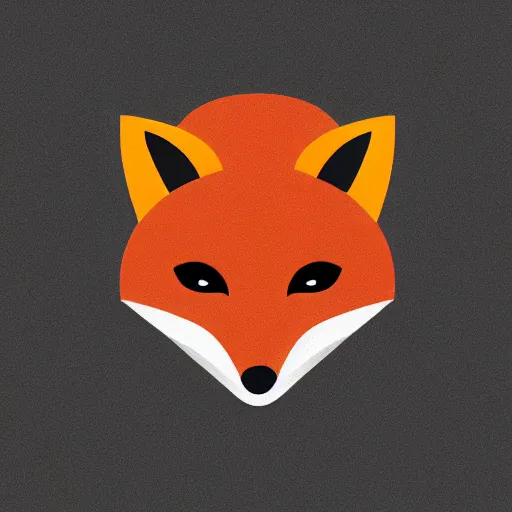 Image similar to an abstract, simplified icon depicting a fox's head, eyes open, white background, elegant, award-winning, clever, render, blender, 3d, high quality, app, ios