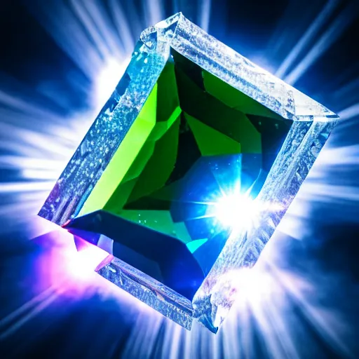 Image similar to sharply cut brilliant gemstone refracting in full splendour, topaz, lens flares, refraction, texture, macro shot, zoom, trilliant, instagram, raytracing, high quality render, soft light, sharp edges, abstract