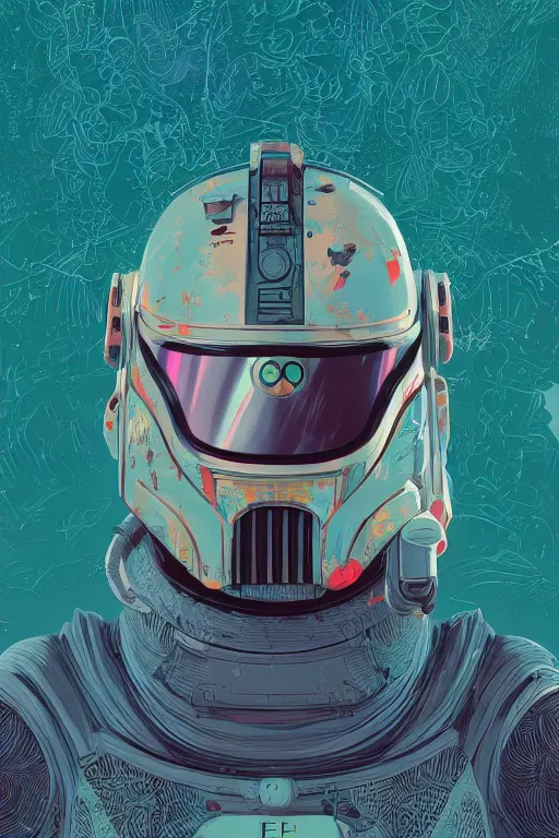 Prompt: Boba Fet helmet, artstation winner by Victo Ngai, Kilian Eng and by Jake Parker, vibrant colors, winning-award masterpiece, fantastically gaudy, aesthetic octane render, 8K HD Resolution