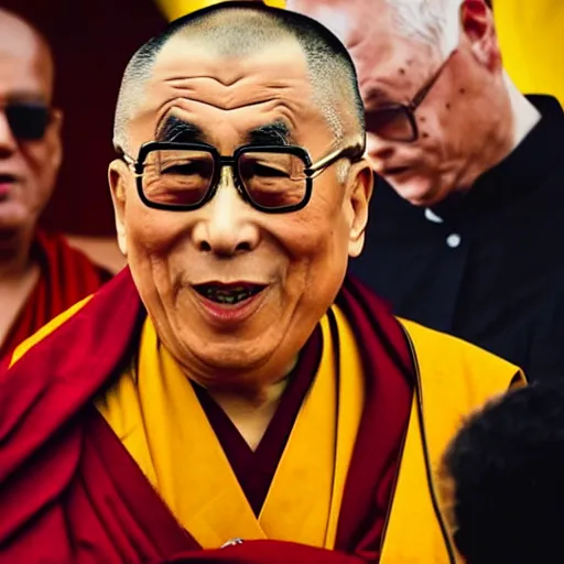 Prompt: dalai - lama with pimp gold necklace