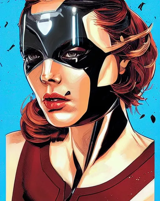 Image similar to portrait of a female android, by MARVEL comics and Sandra Chevrier