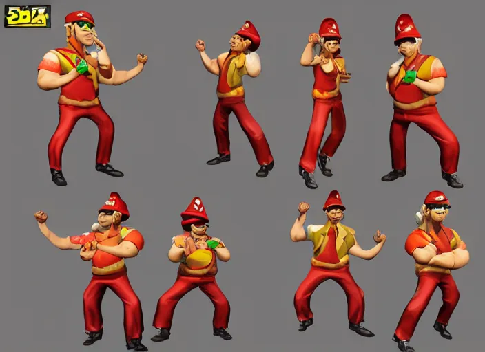 Image similar to 3 d model of pan pizza rebel taxi character in fighting game, stylized 3 d graphics, hdr, ultra graphics, ray tracing, 4 k image